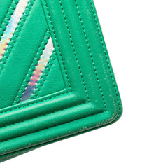 Chanel Boy Flap Bag Chevron Lambskin with Holographic PVC