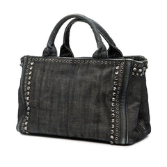 Small Denim Canapa Bijoux and Grommet Satchel