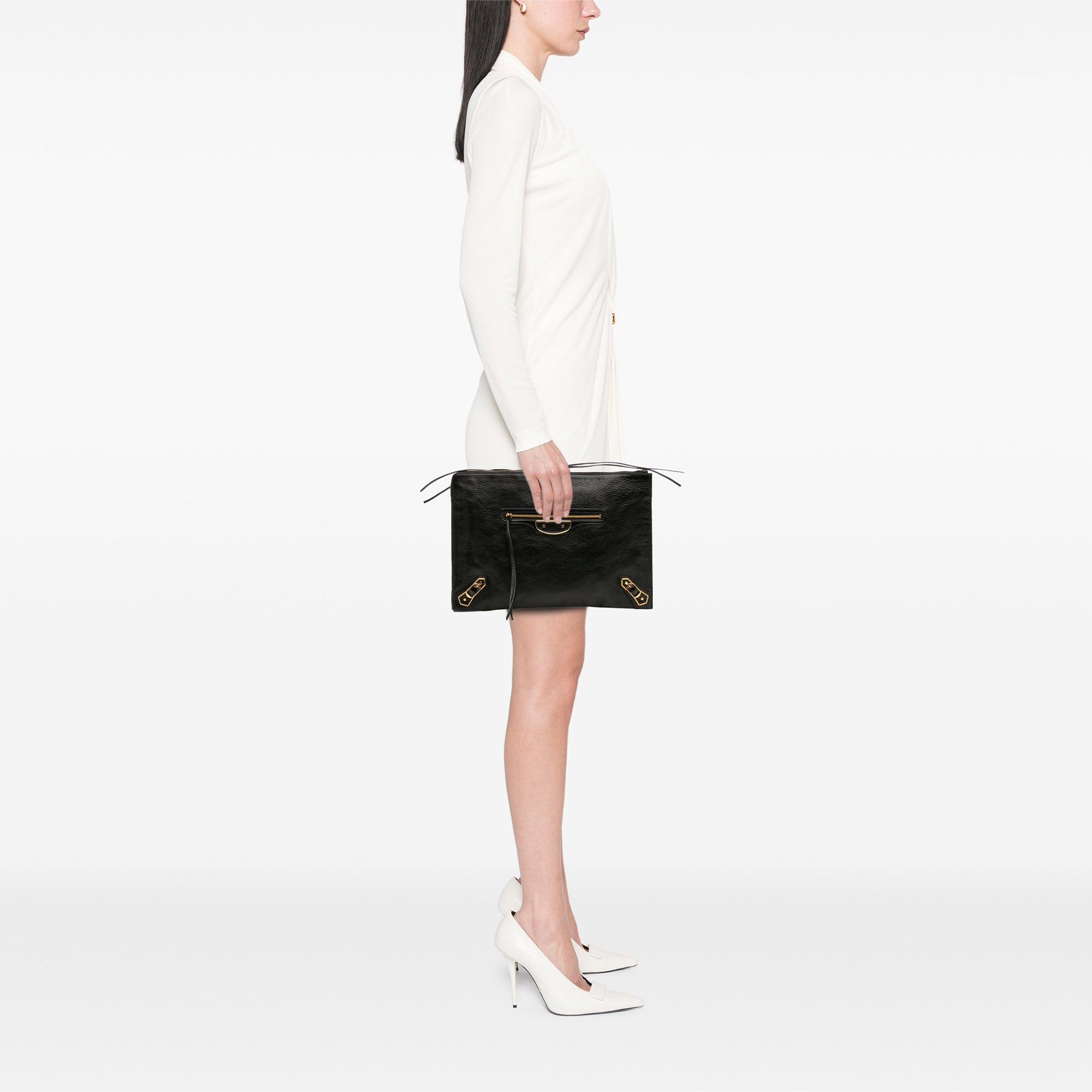 Goatskin Motocross Classic Metallic Edge Clutch