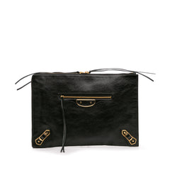 Goatskin Motocross Classic Metallic Edge Clutch