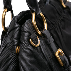 Tessuto and Nappa Gaufre Satchel