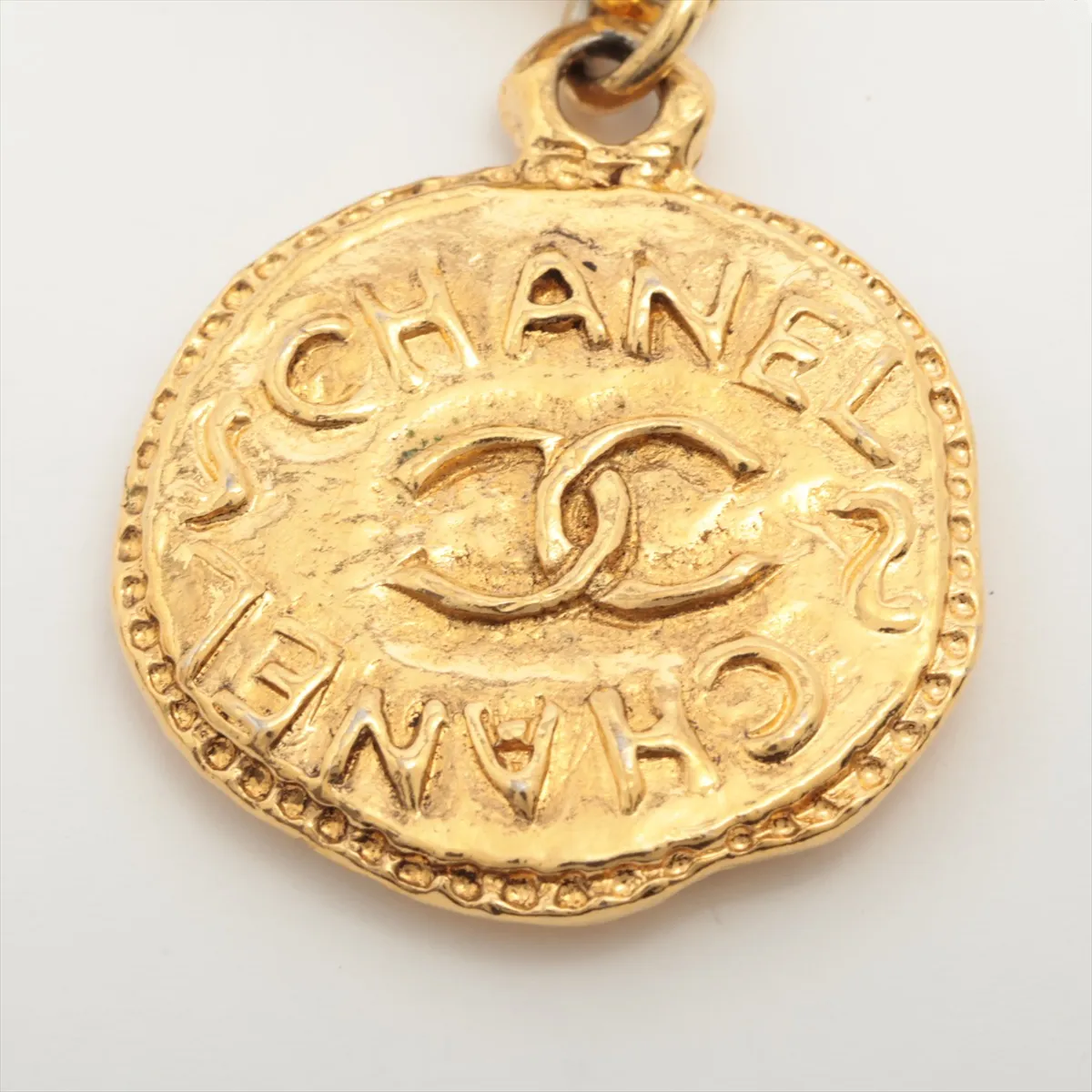 Chanel Vintage CC Dangle Earrings Metal with Crystals