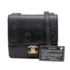 Mini Square Calfskin Coco Embossed Flap