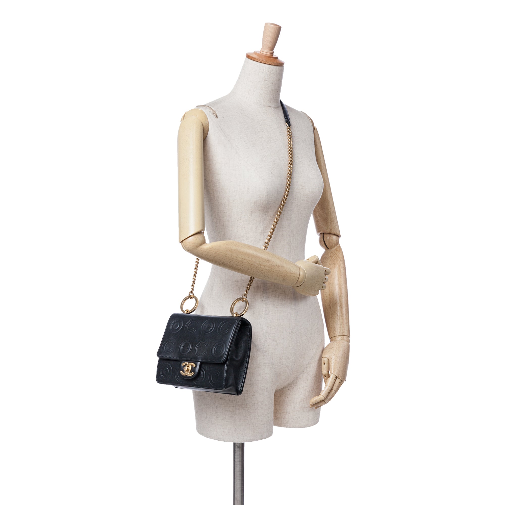 Mini Square Calfskin Coco Embossed Flap