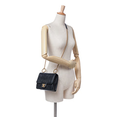 Mini Square Calfskin Coco Embossed Flap