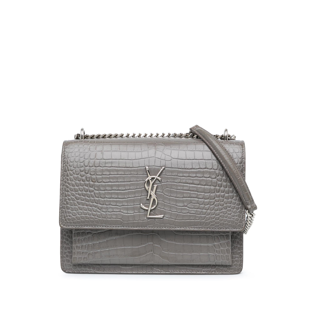 Medium Croc Embossed Monogram Sunset Bag