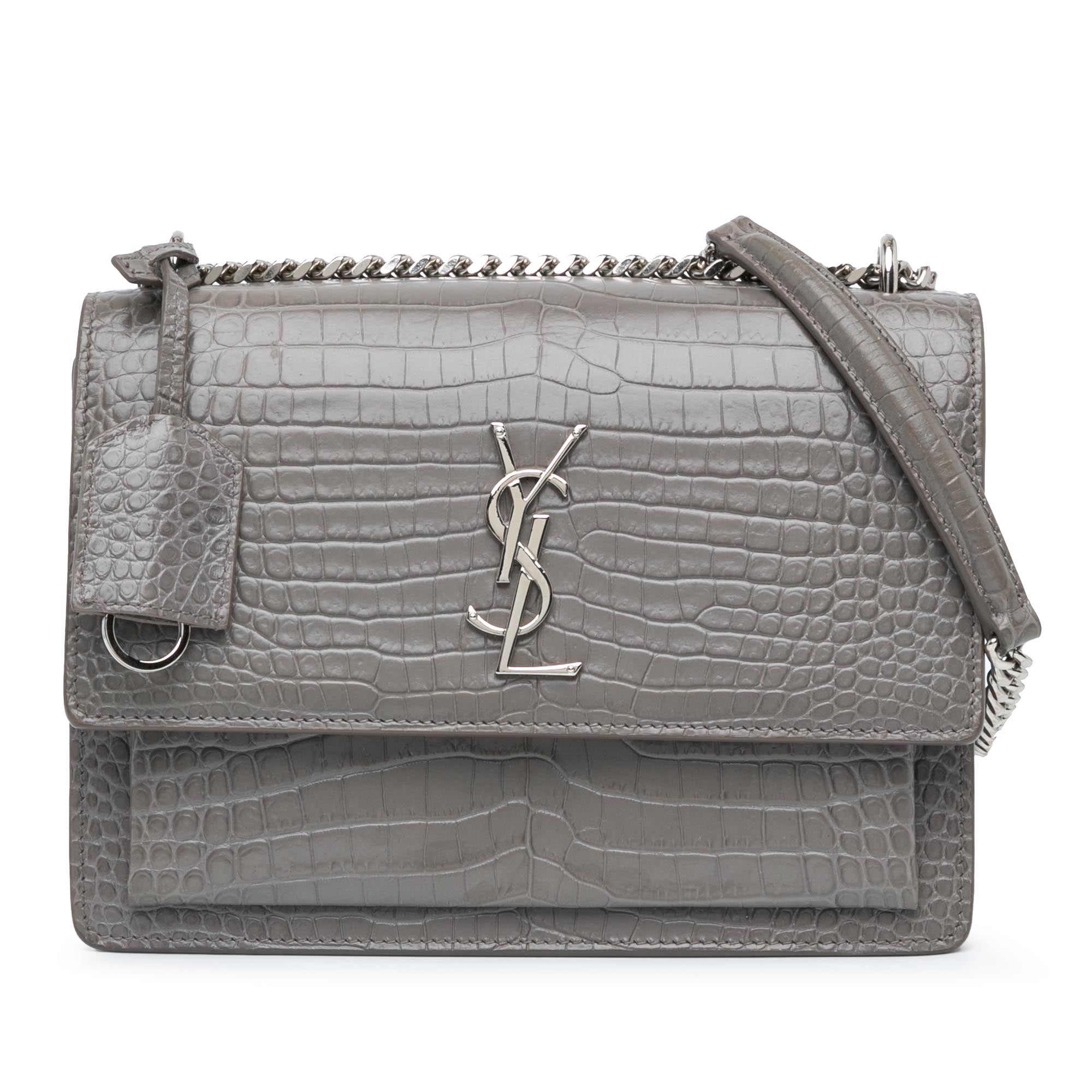 Medium Croc Embossed Monogram Sunset Bag