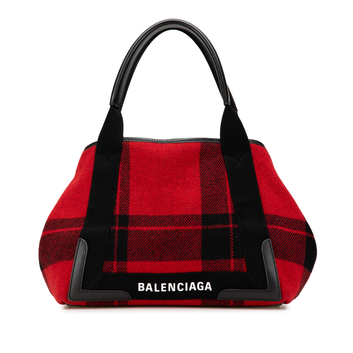 Plaid Wool Navy Cabas S