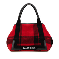 Plaid Wool Navy Cabas S