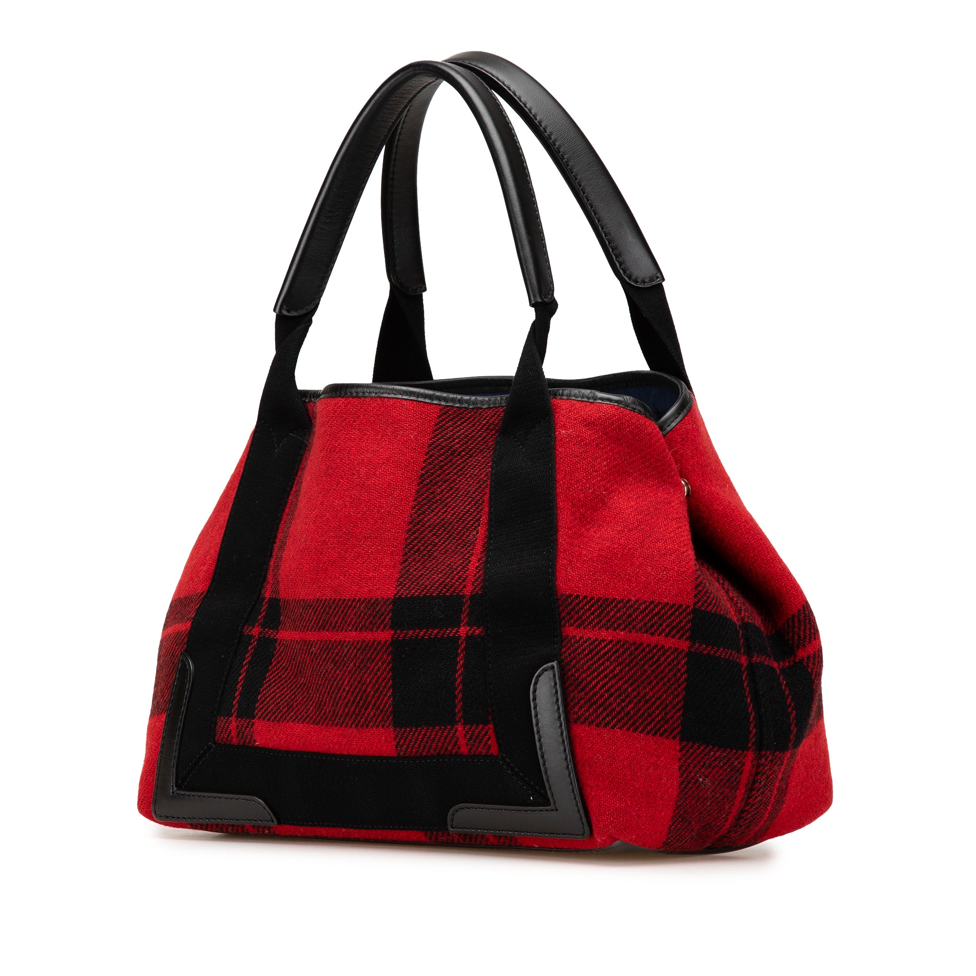 Plaid Wool Navy Cabas S
