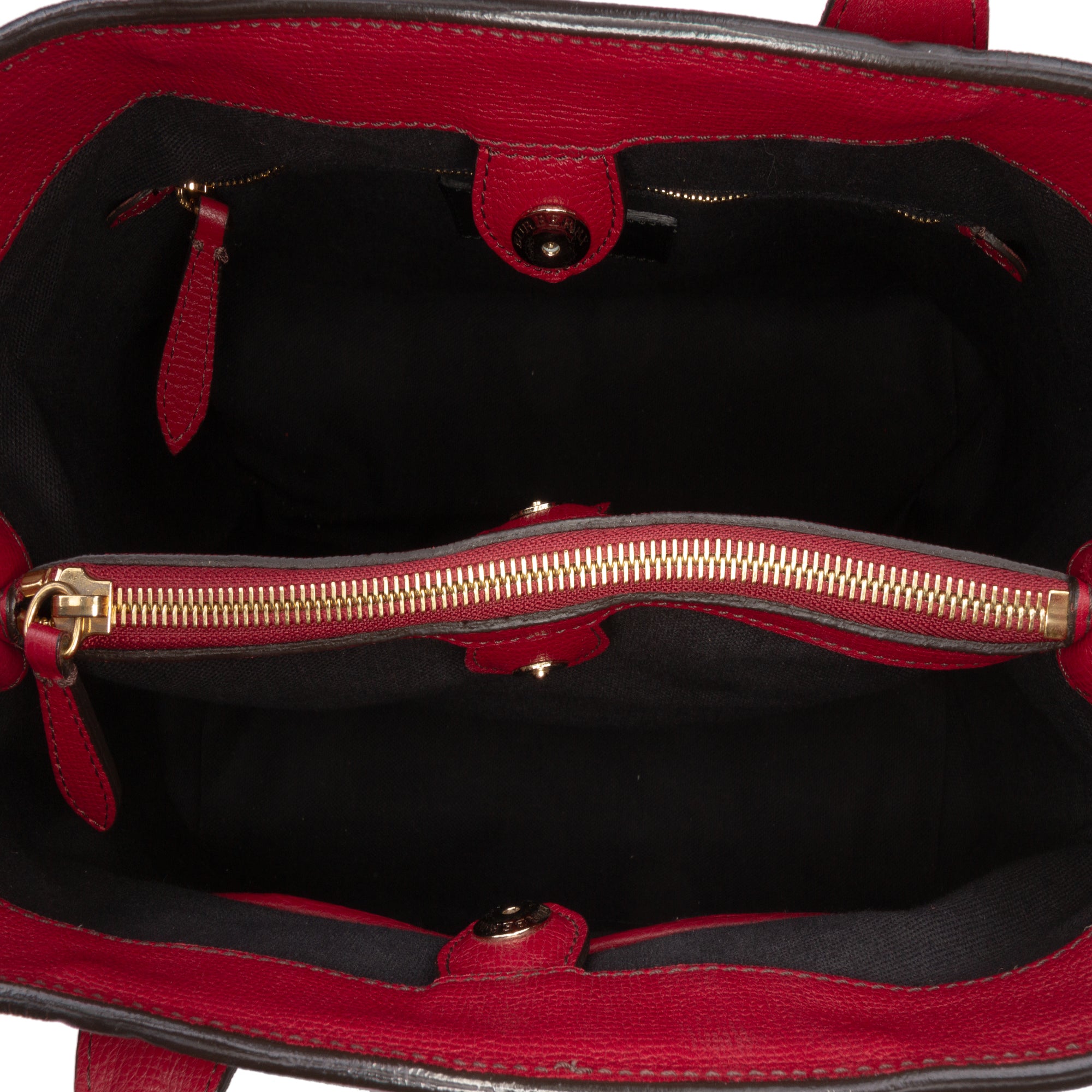 Medium Leather and House Check Banner Satchel