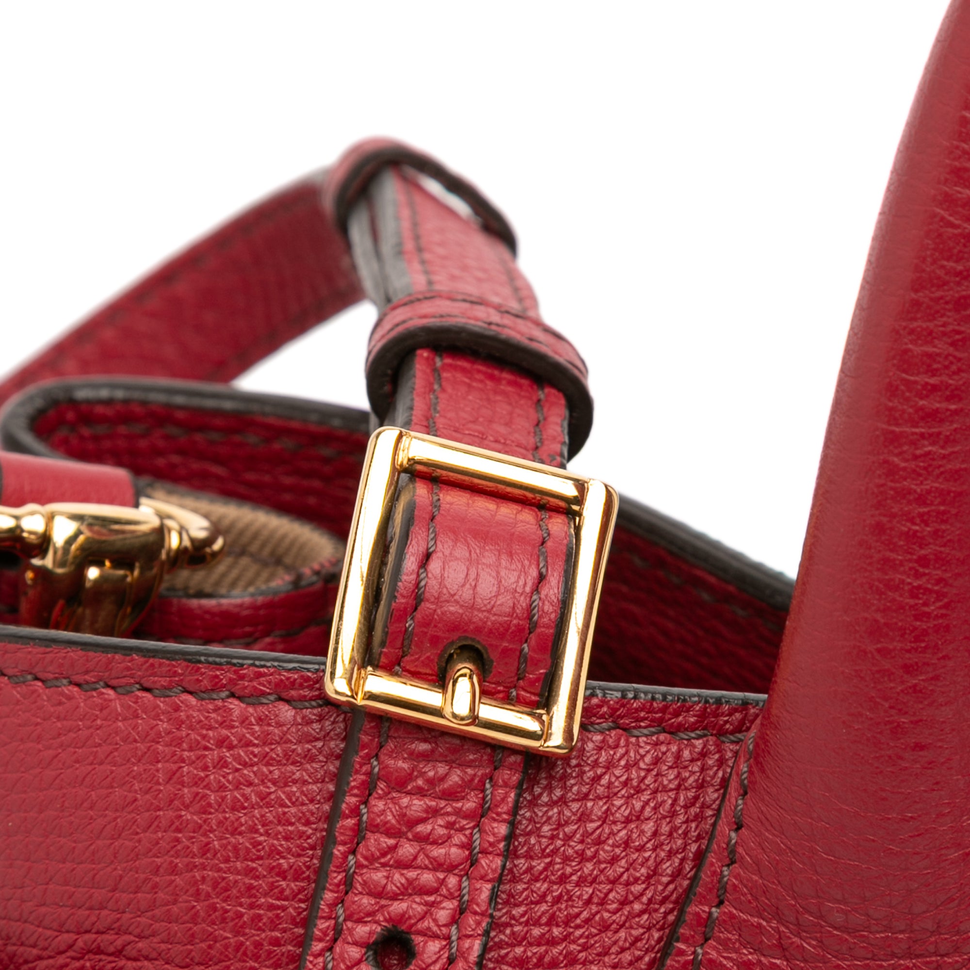 Medium Leather and House Check Banner Satchel