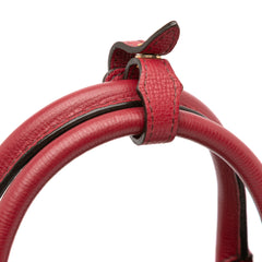 Medium Leather and House Check Banner Satchel