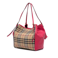 Small Haymarket Check Canvas and Leather Canterbury Tote