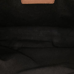 Medium Leather and House Check Banner Satchel