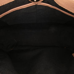 Medium Leather and House Check Banner Satchel