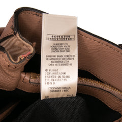Medium Leather and House Check Banner Satchel