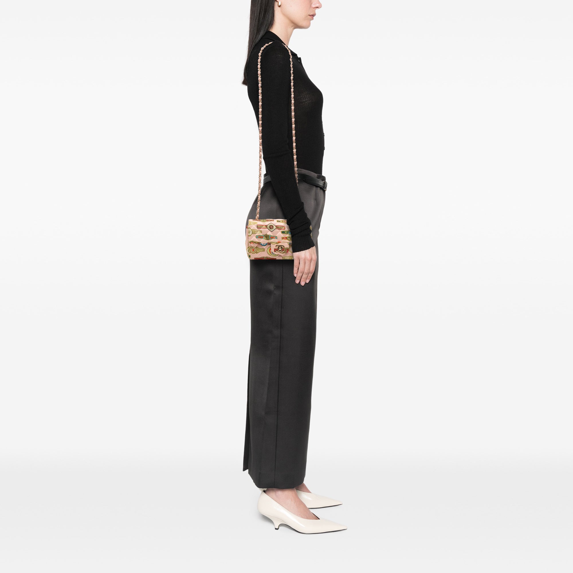 Mini Rectangular Classic Printed Satin Cuba Single Flap