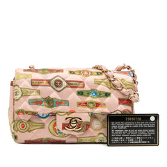 Mini Rectangular Classic Printed Satin Cuba Single Flap
