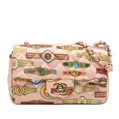 Mini Rectangular Classic Printed Satin Cuba Single Flap