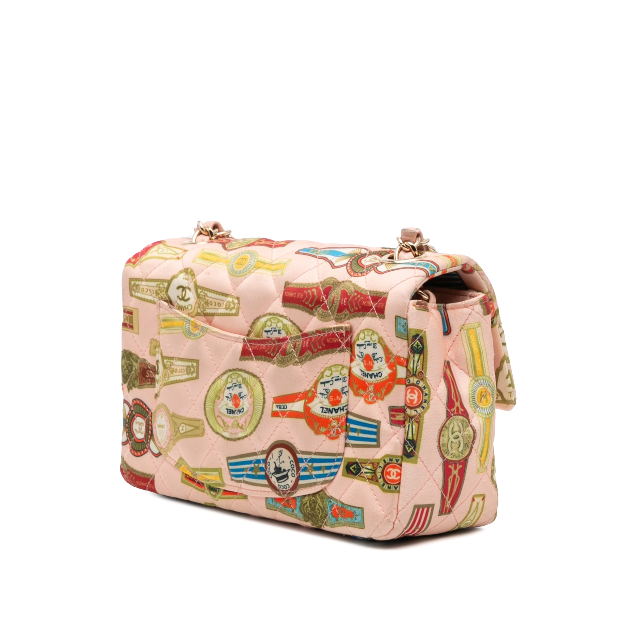 Mini Rectangular Classic Printed Satin Cuba Single Flap
