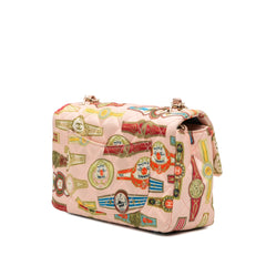 Mini Rectangular Classic Printed Satin Cuba Single Flap