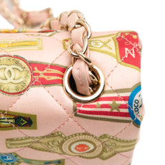 Mini Rectangular Classic Printed Satin Cuba Single Flap