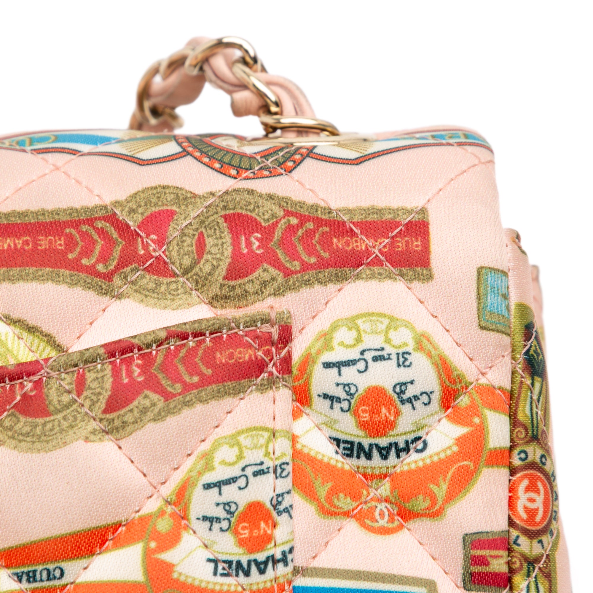 Mini Rectangular Classic Printed Satin Cuba Single Flap