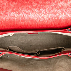 Medium Dollar Calf Interlocking G Satchel