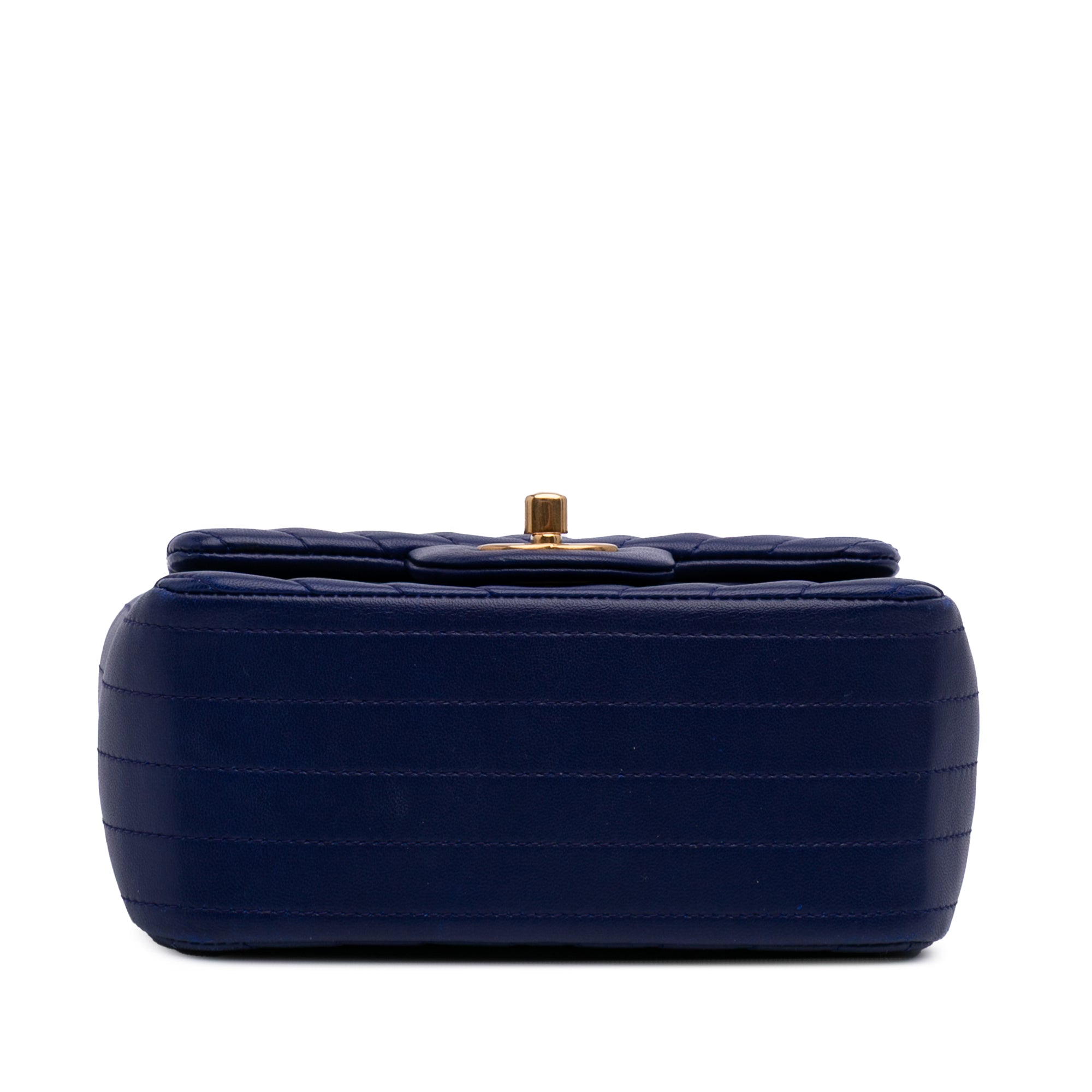Mini Square Classic Chevron Lambskin Single Flap