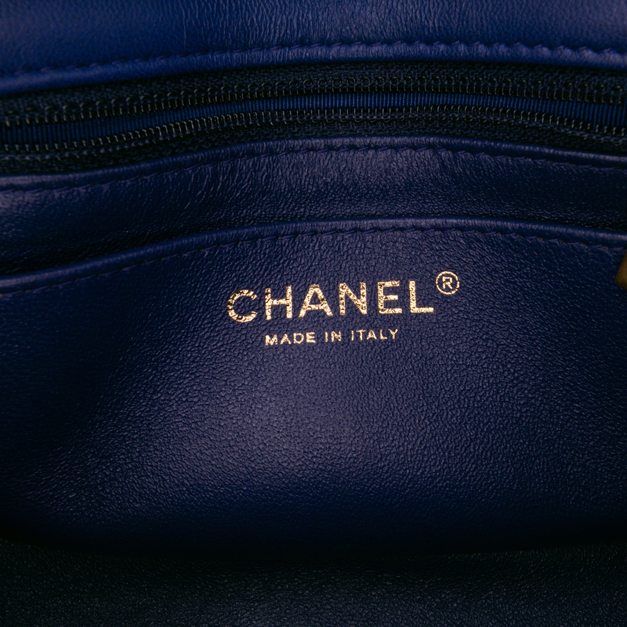Mini Square Classic Chevron Lambskin Single Flap
