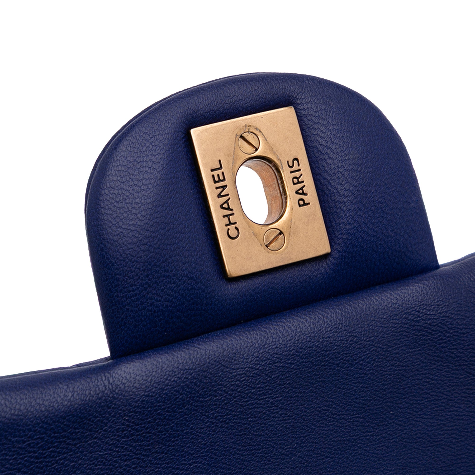 Mini Square Classic Chevron Lambskin Single Flap