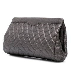 CC Quilted Metallic Caviar Clutch