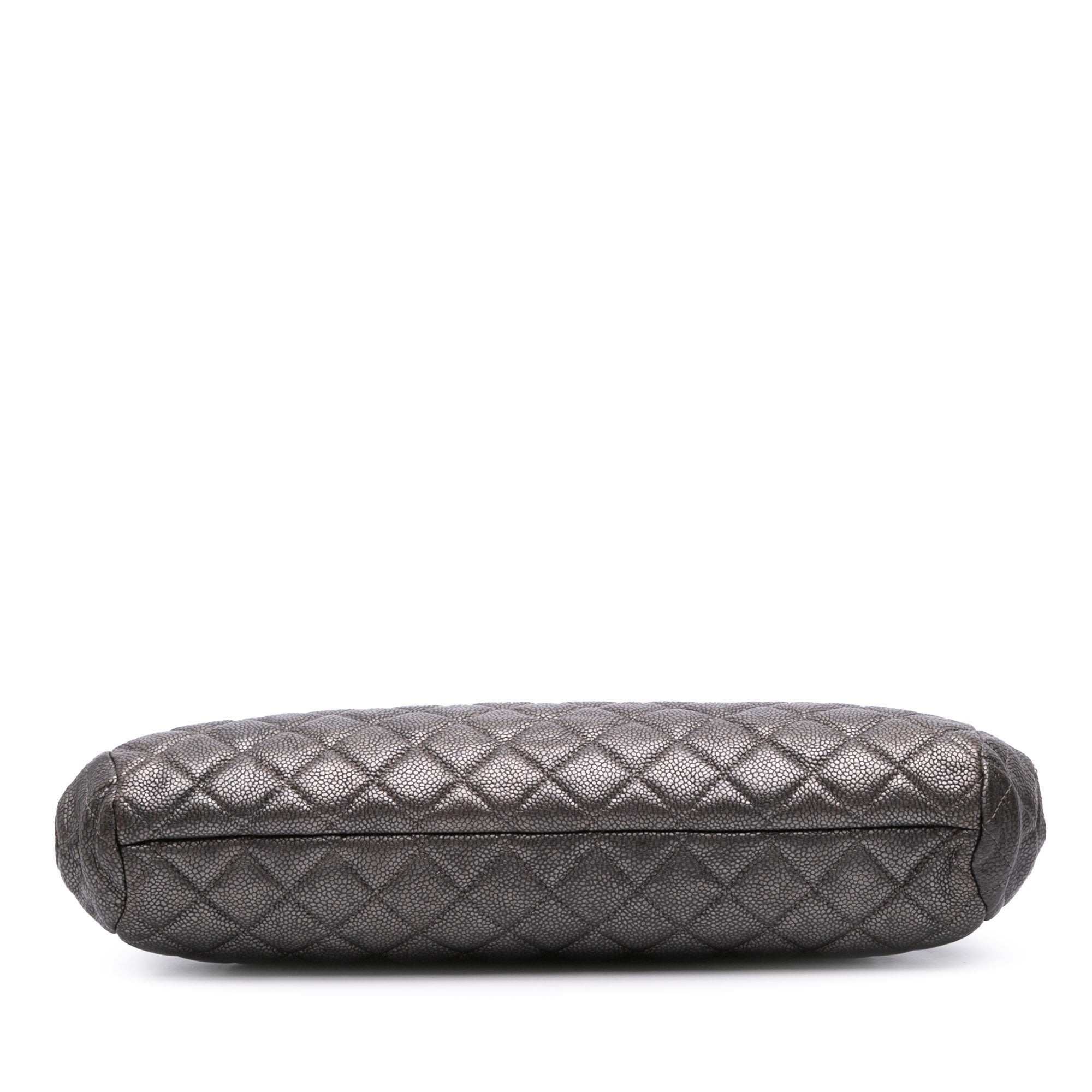 CC Quilted Metallic Caviar Clutch