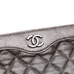 CC Quilted Metallic Caviar Clutch
