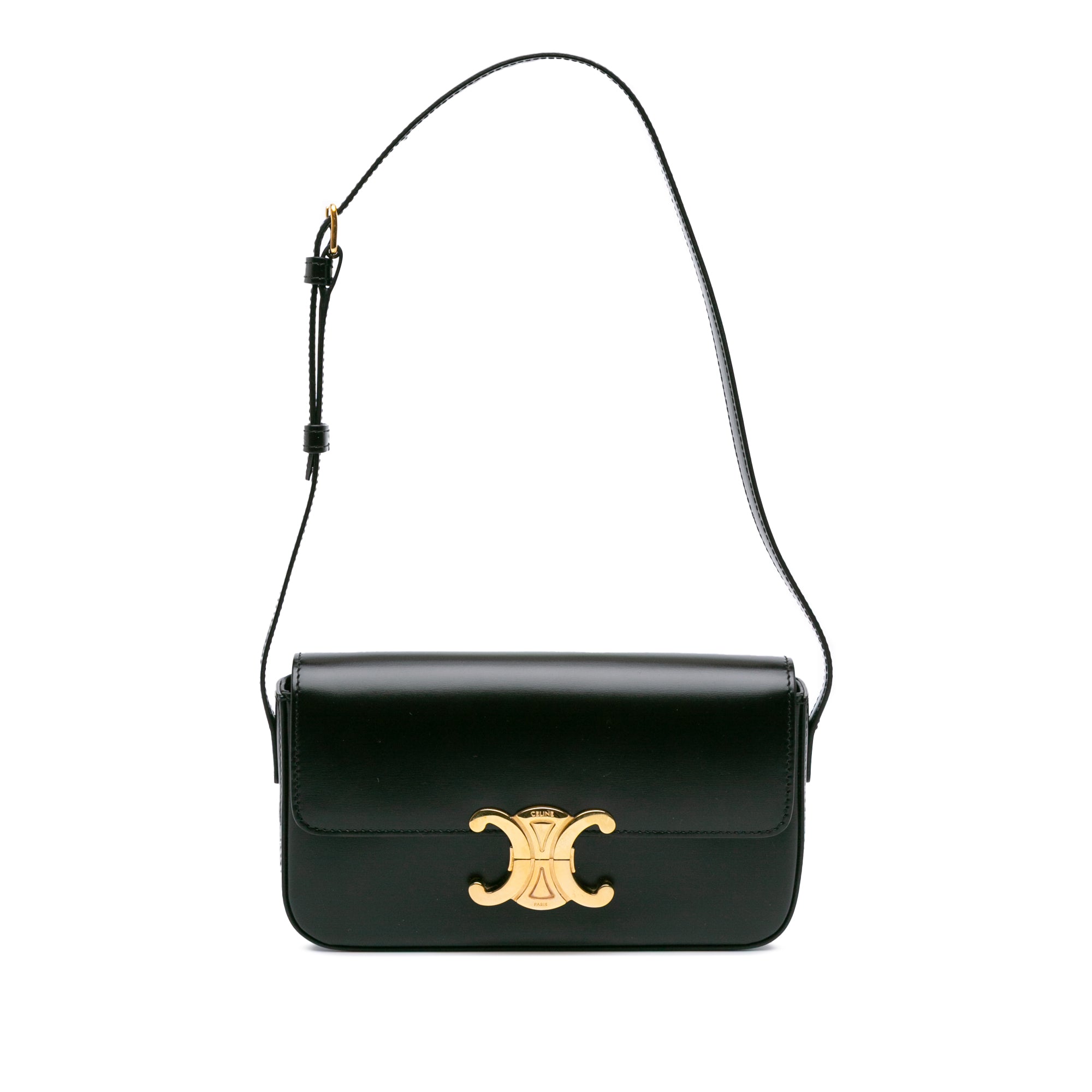 Shiny Calfskin Claude Shoulder Bag