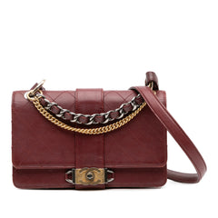 CC Stitched Calfskin Chain Flap