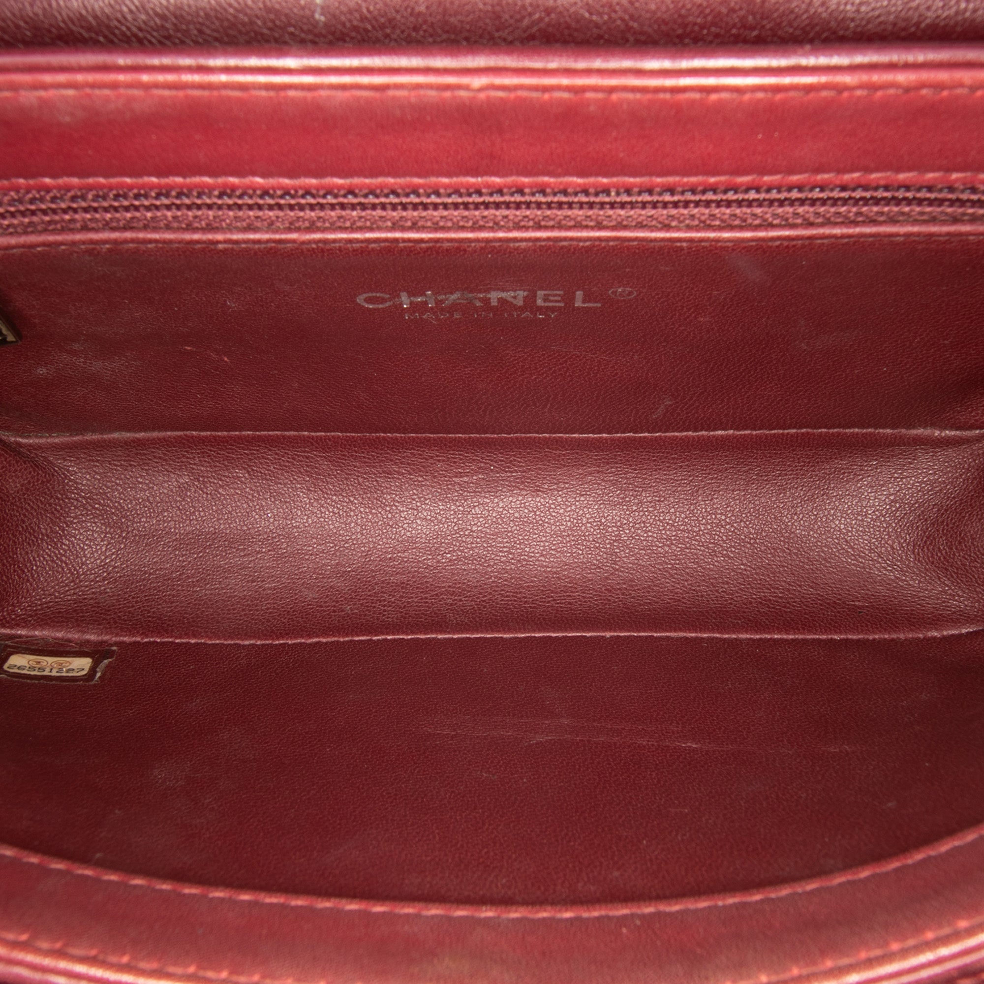 CC Stitched Calfskin Chain Flap