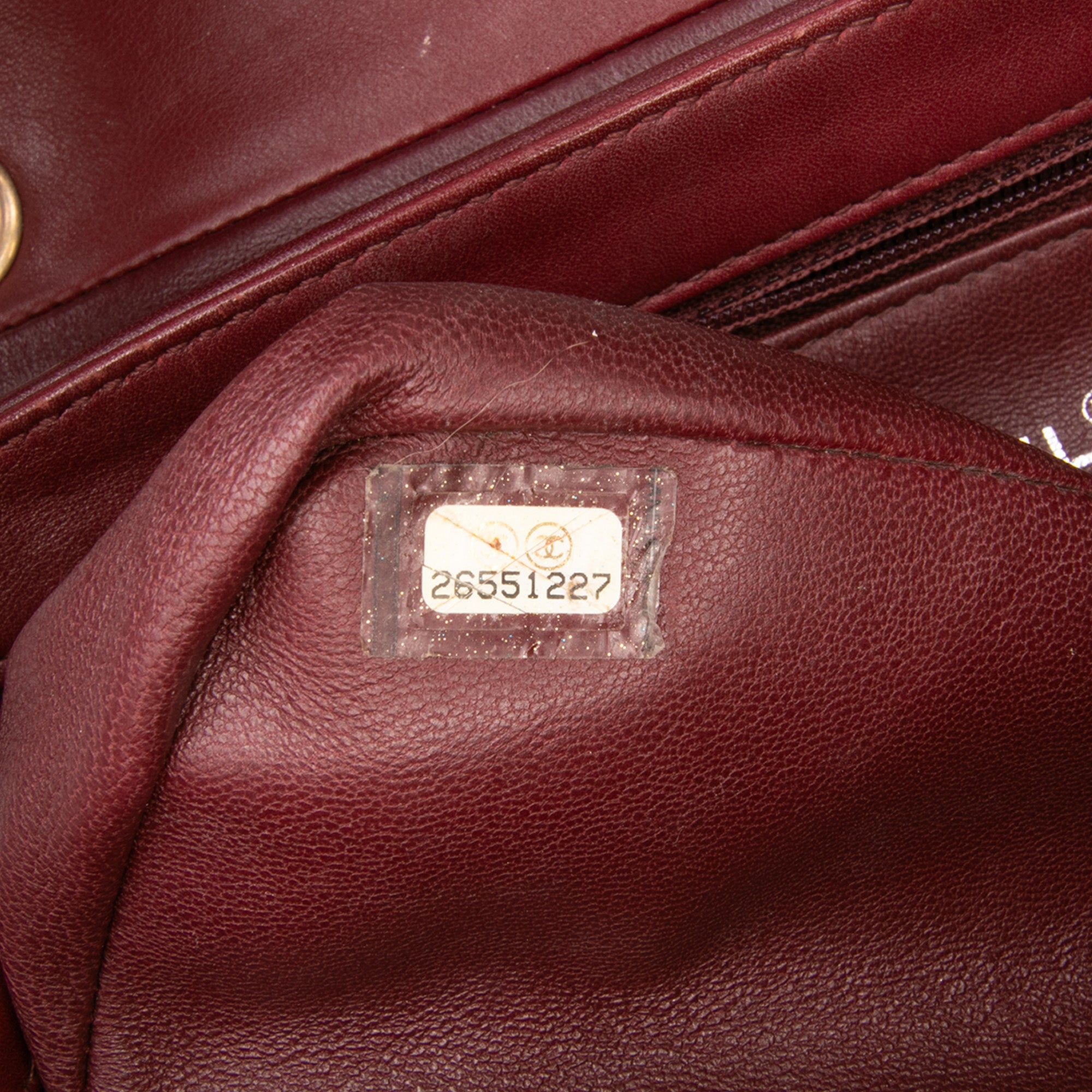 CC Stitched Calfskin Chain Flap