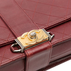 CC Stitched Calfskin Chain Flap