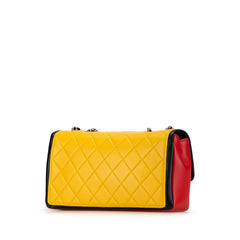 Medium Tricolor Lambskin Graphic Flap