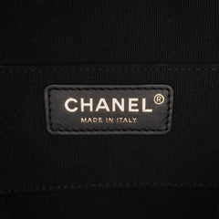 Quilted Lambskin Oval Logo Chain Top Handle Round Clutch on Chain