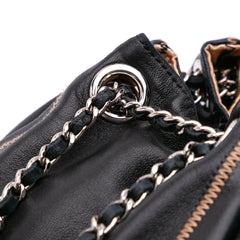 Lambskin and Satin Reversible Sac Cordon Bucket Bag
