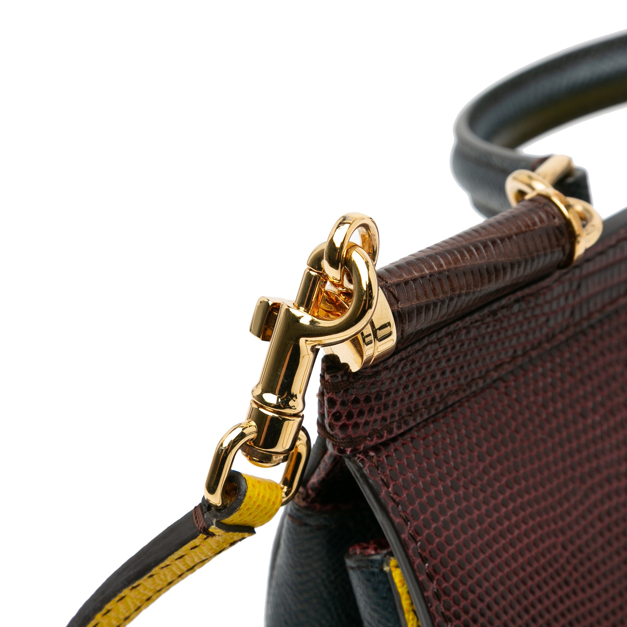 Small Tricolor Embossed Calfskin Miss Sicily Satchel