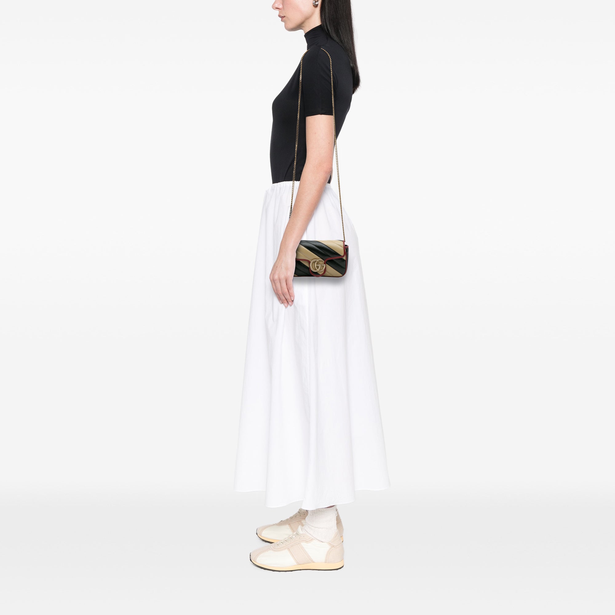 Super Mini GG Marmont Matelasse Leather Torchon Flap Crossbody