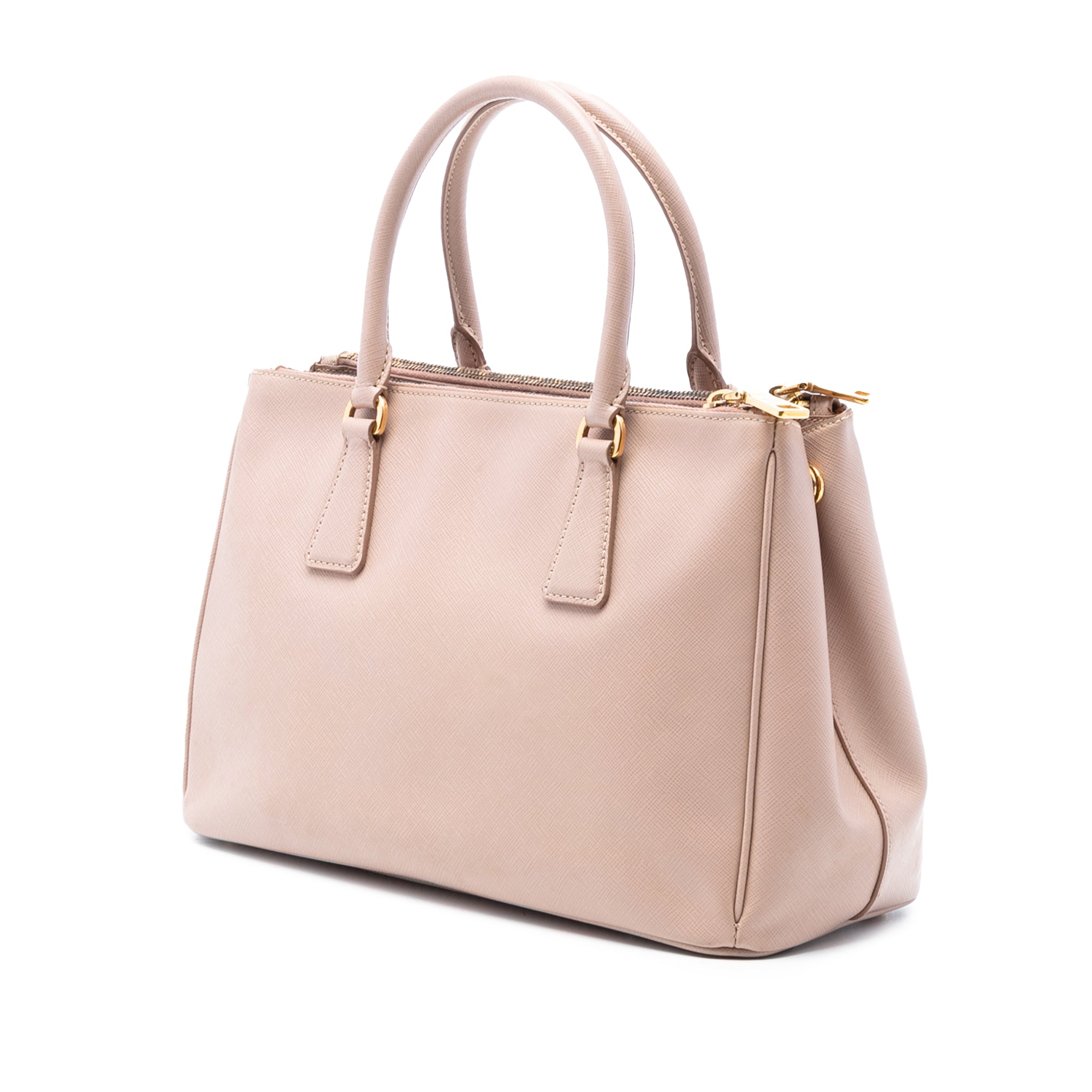 Medium Saffiano Lux Galleria Double Zip Satchel