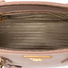 Medium Saffiano Lux Galleria Double Zip Satchel