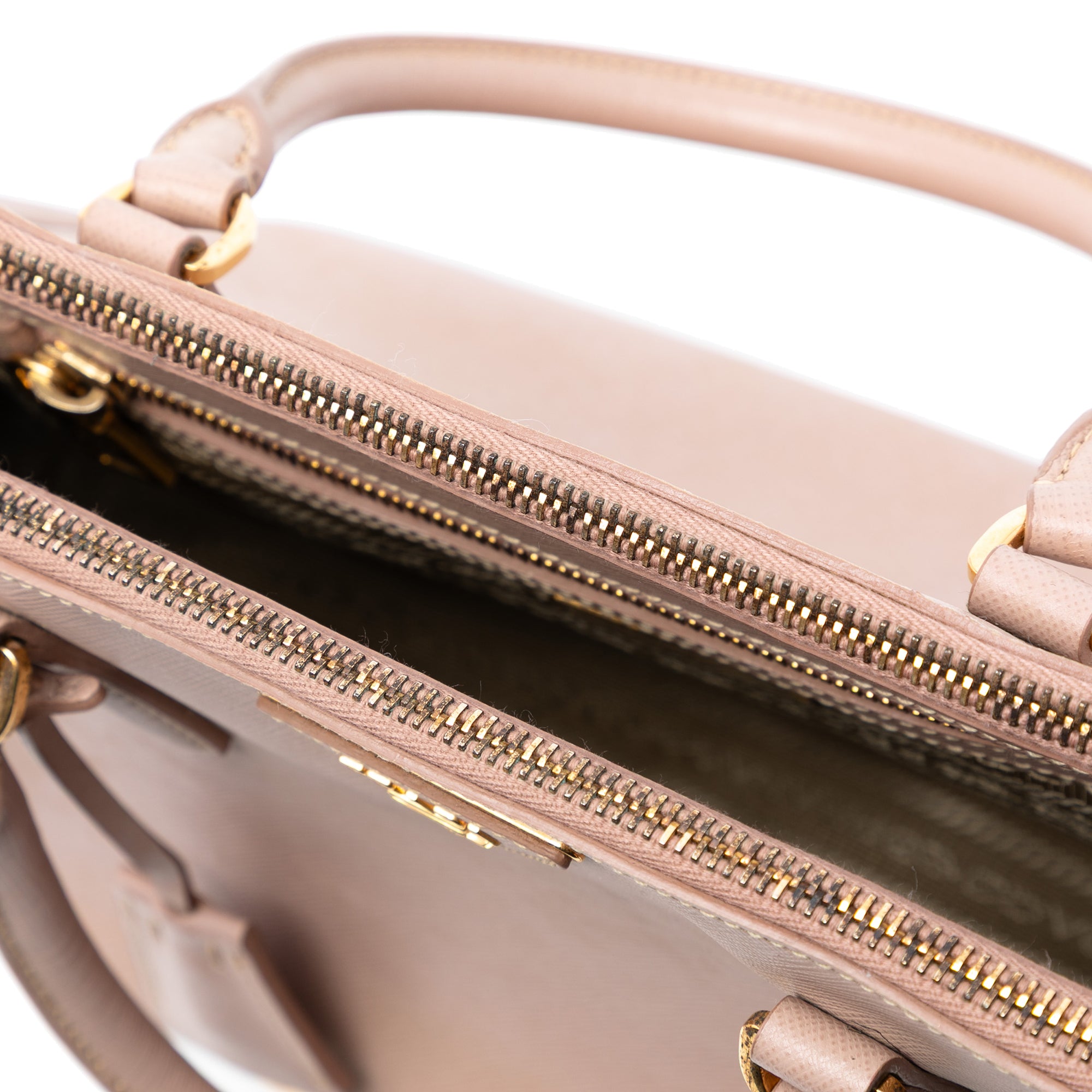 Medium Saffiano Lux Galleria Double Zip Satchel