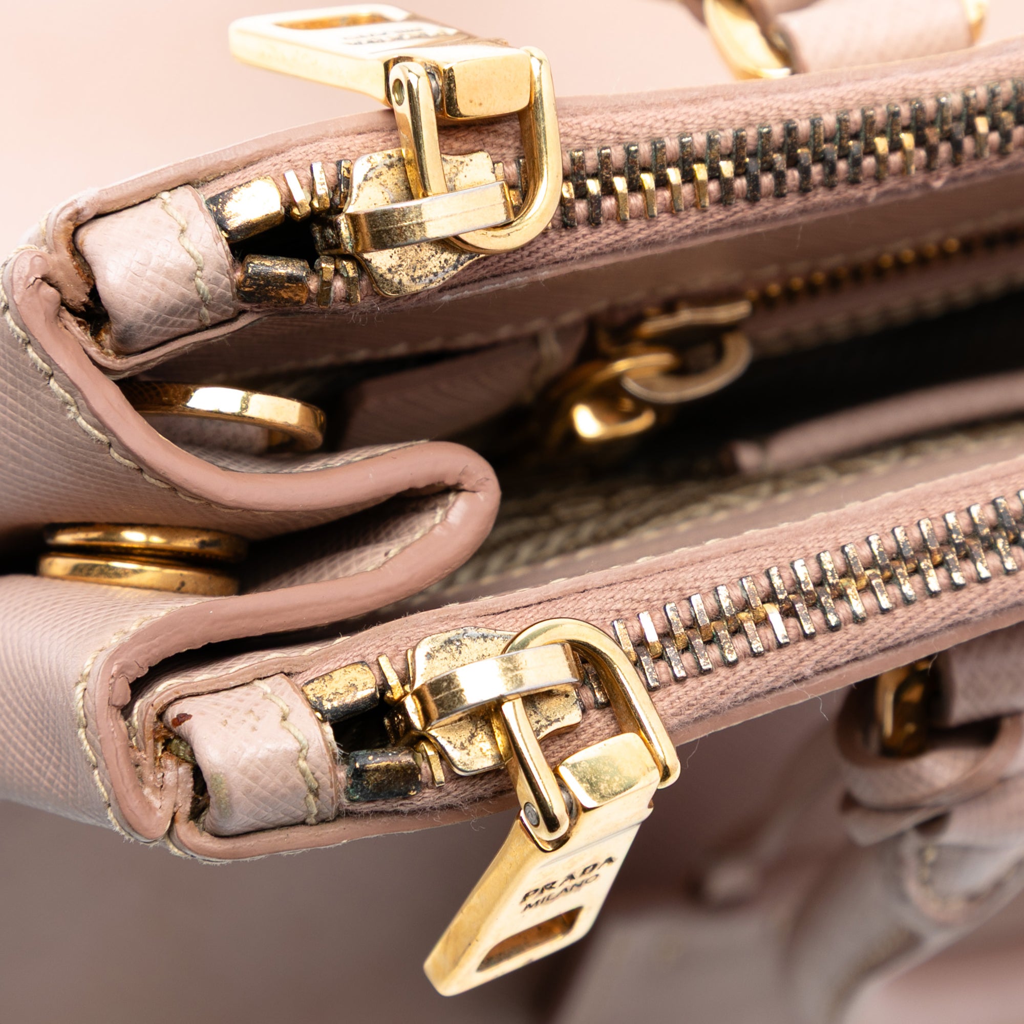 Medium Saffiano Lux Galleria Double Zip Satchel