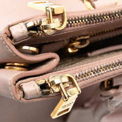 Medium Saffiano Lux Galleria Double Zip Satchel